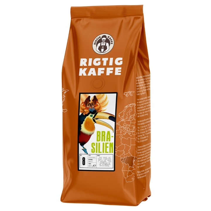 Rigtig Kaffe Brasilien No. 8 - 400g Hele kaffebønner