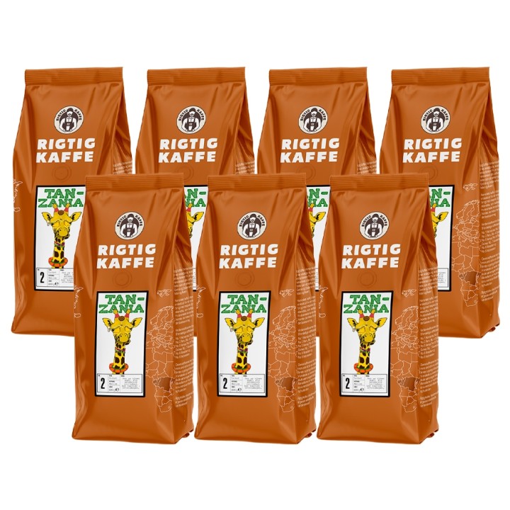 Rigtig Kaffe Tanzania No. 2 - 7x400g Hele kaffebønner