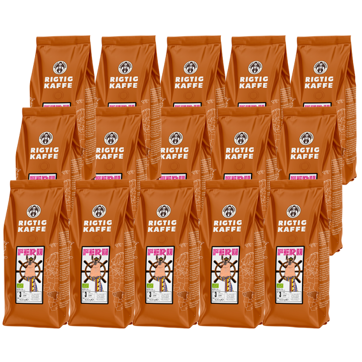Rigtig Kaffe Peru No. 3 - 15x400g Hele kaffebønner
