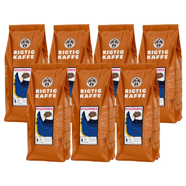 Rigtig Kaffe Colombia No. 4 - 7x400g Hele kaffebønner