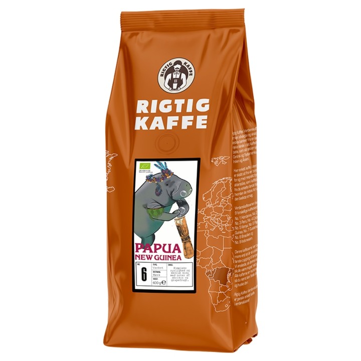 Rigtig Kaffe Papua New Guinea No. 6 - 7x400g Hele kaffebønner