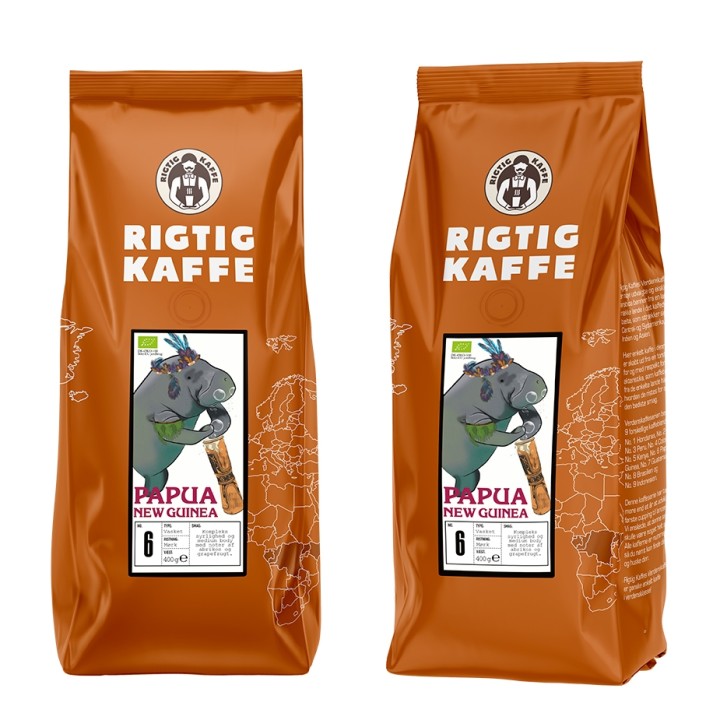 Rigtig Kaffe Papua New Guinea No. 6 - 15x400g Hele kaffebønner