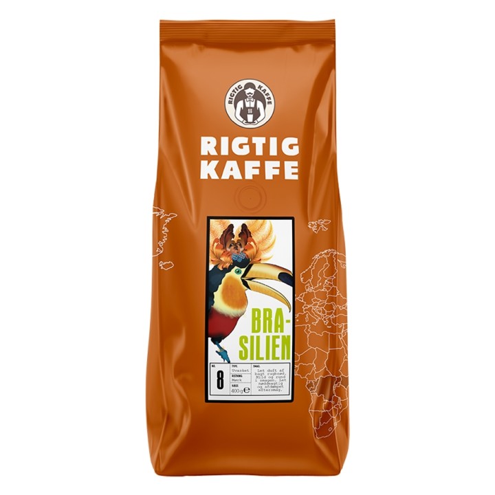 Rigtig Kaffe Brasilien No. 8 - 7x400g Hele kaffebønner