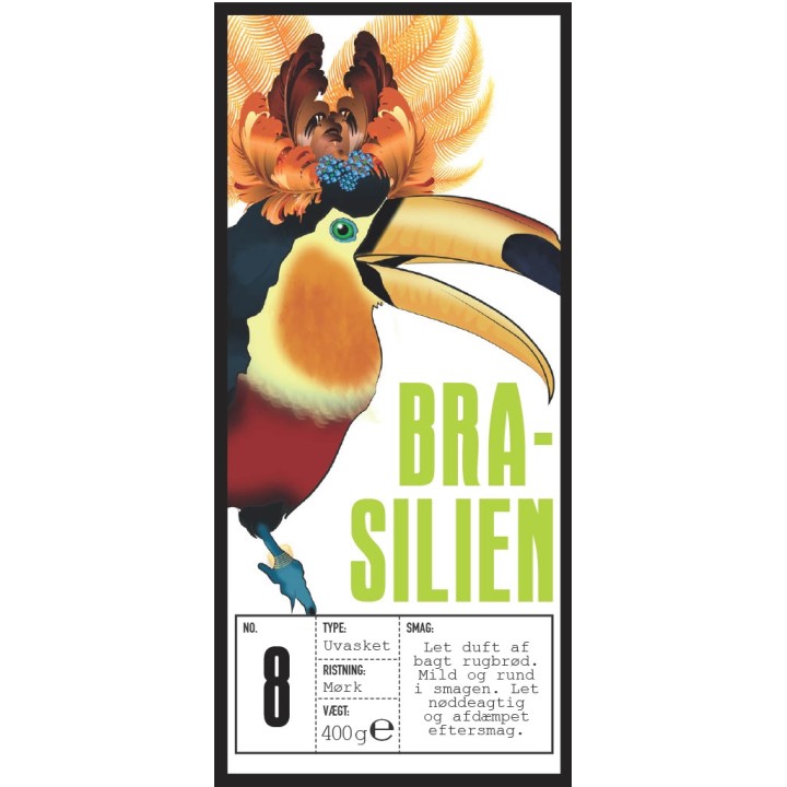 Rigtig Kaffe Brasilien No. 8 - 15x400g Hele kaffebønner