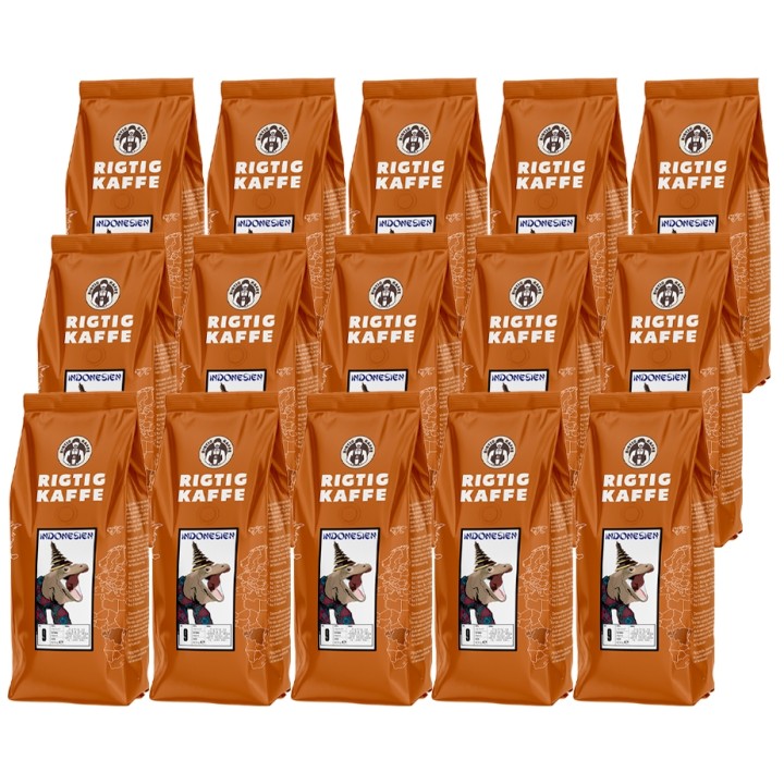 Rigtig Kaffe Indonesien No. 9 - 15x400g Hele kaffebønner