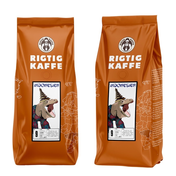 Rigtig Kaffe Indonesien No. 9 - 15x400g Hele kaffebønner