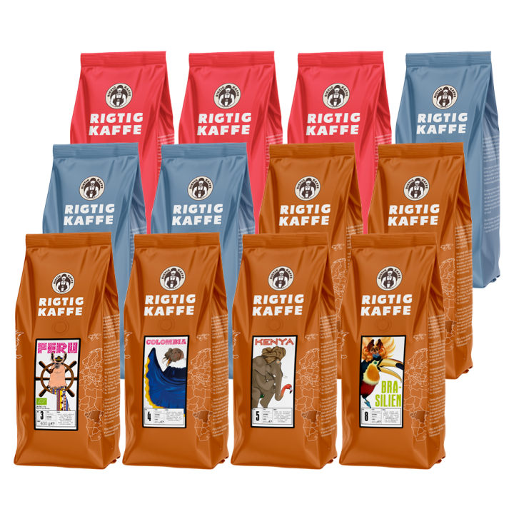 Rigtig Kaffe Mixpakke 5,4kg Hele kaffebønner
