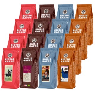 Rigtig Kaffe Mixpakke 16 stk Hele kaffebønner