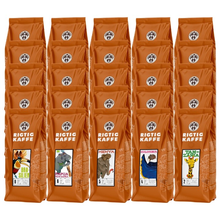 Rigtig Kaffe Mixpakke 10kg Hele kaffebønner