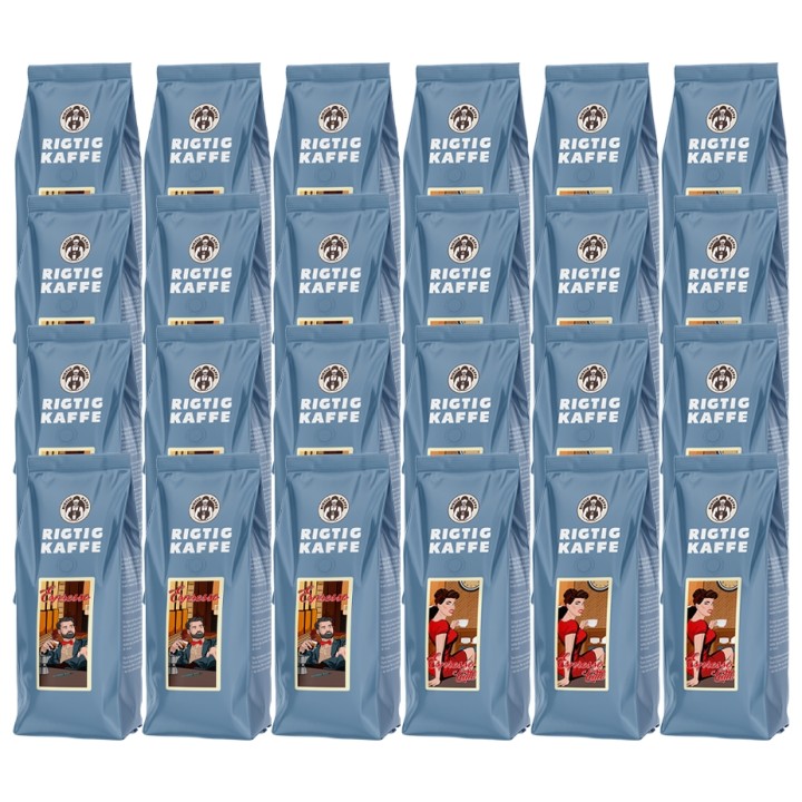 Rigtig Kaffe Espresso & Espresso Latte 12kg Hele kaffebønner