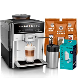 Siemens TE653M11RW EQ6 Plus s300 Espressomaskine Inkl. Mælkebeholder, Kaffe & Pleje
