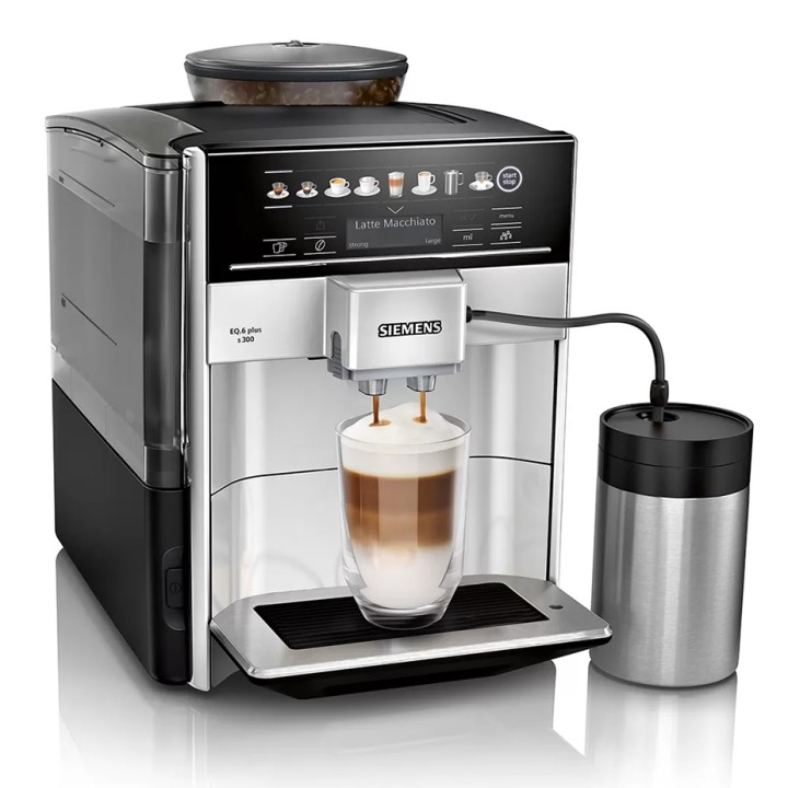 Siemens TE653M11RW EQ6 Plus s300 Espressomaskine Inkl. Mælkebeholder, Kaffe & Pleje