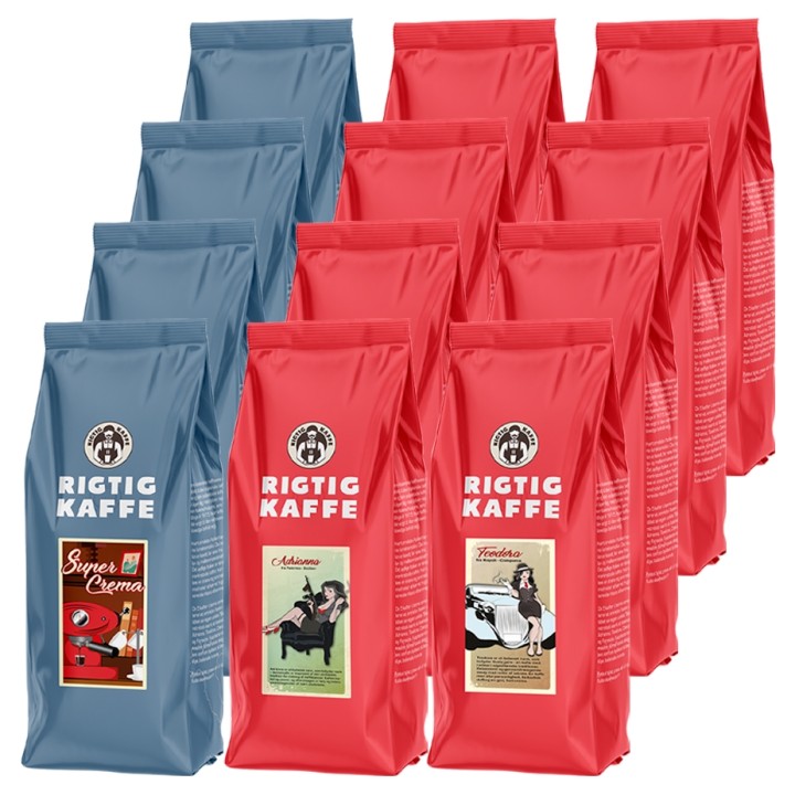 Rigtig Kaffe Mixpakke 12kg Hele kaffebønner