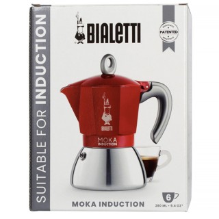 Bialetti Moka Induction 6 Kop. Espressokande Rød