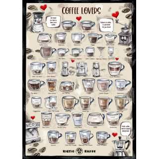 Kaffeplakat Rigtig Kaffe COFFEE LOVERS 50x70cm