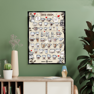 Kaffeplakat Rigtig Kaffe COFFEE LOVERS 50x70cm