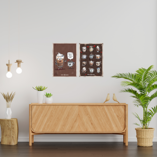 Kaffeplakat Rigtig Kaffe 2 Brune Plakater 21x30cm
