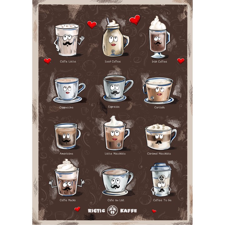 Kaffeplakat Rigtig Kaffe 2 Brune Plakater 21x30cm