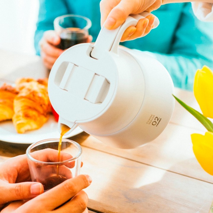 Hario V60-02 Rustfrit Stål Plus Server 0,6 L Hvid