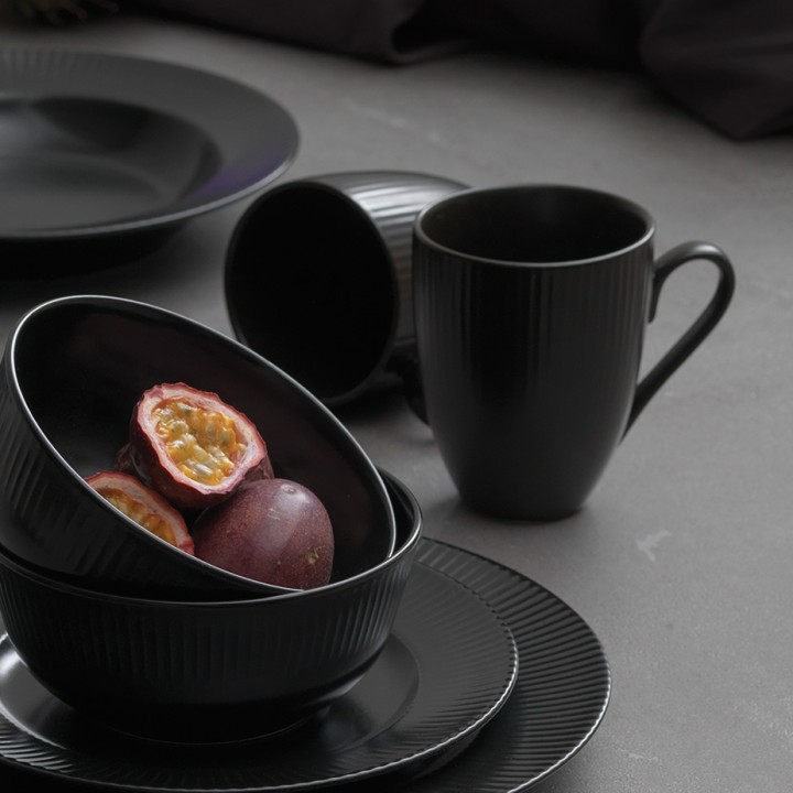 Aida Groovy Krus m. Hank 30 cl 4 Stk Sort