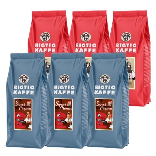 Rigtig Kaffe Super Crema & Teodora 6kg Hele kaffebønner