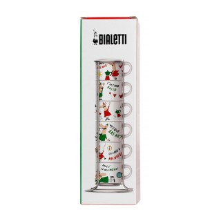 Bialetti Espressokopper Inkl. Stand 6 stk Motiver