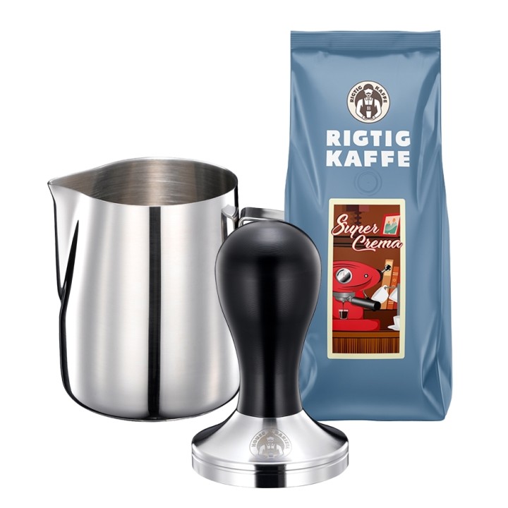 House of Barista Tamper, Mælkekande & 500g Super Crema