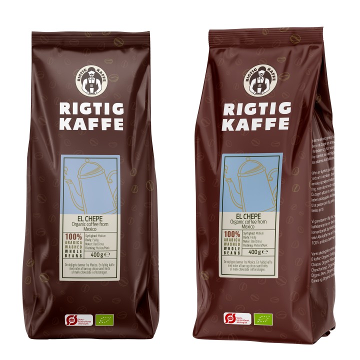 Rigtig Kaffe Organic El Chebe 400g Hele kaffebønner