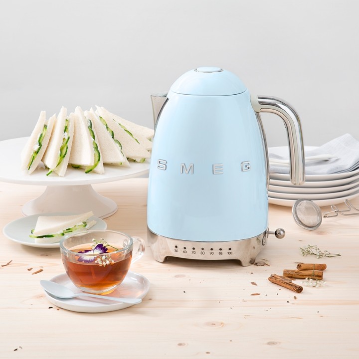 Smeg KLF04PBEU Elkedel m. Temperatur 1,7L Pastelblå