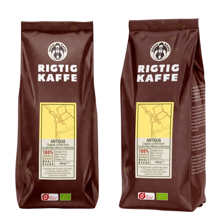 Rigtig Kaffe Organic Antigua 15x400g Hele kaffebønner