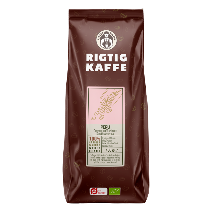 Rigtig Kaffe Organic Peru 15x400g Hele kaffebønner