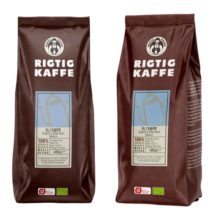 Rigtig Kaffe Organic El Chebe 15x400g Hele kaffebønner