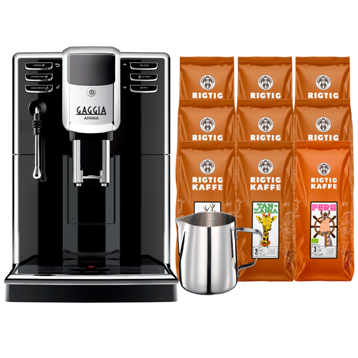 Gaggia Anima Barista Plus Espressomaskine Inkl. Tilbehør & 9x400g Verdenskaffe