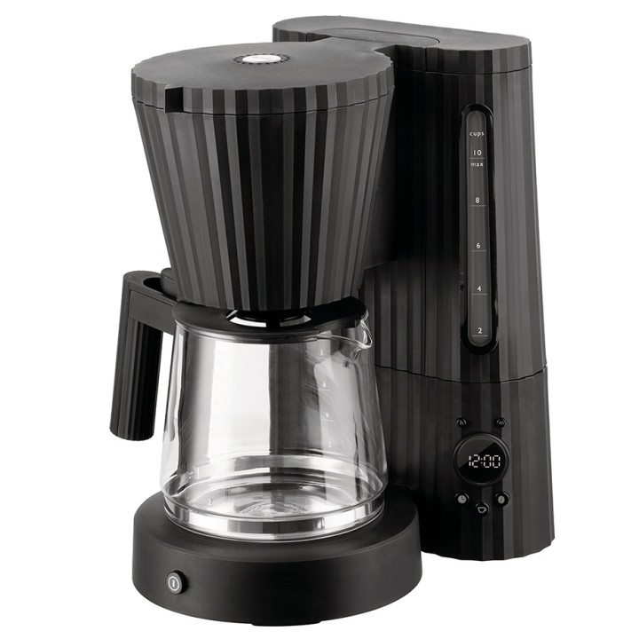 Alessi Plissé Kaffemaskine Sort