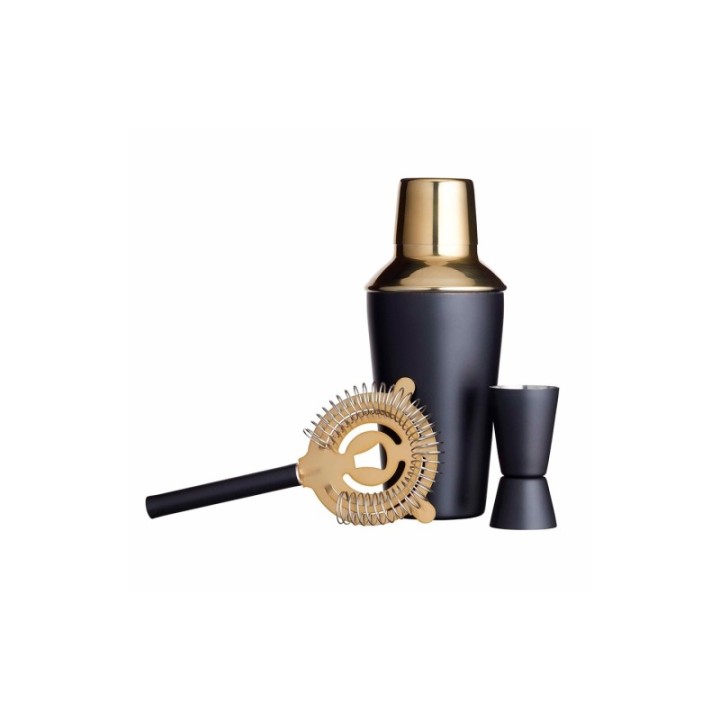 BarCraft Barsæt 3 Dele Sort/Guld