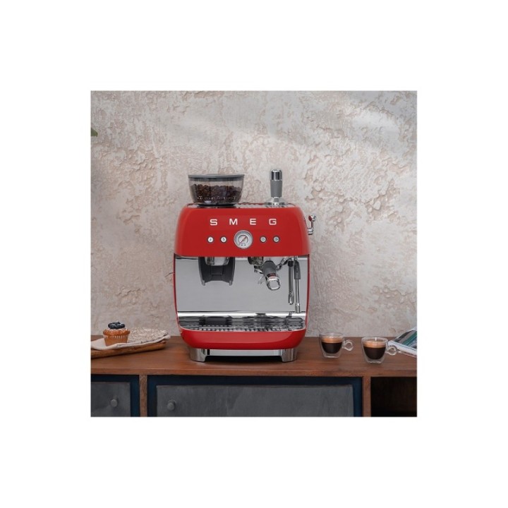 Smeg EGF03RDEU Manuel espressomaskine Inkl. Kværn Rød