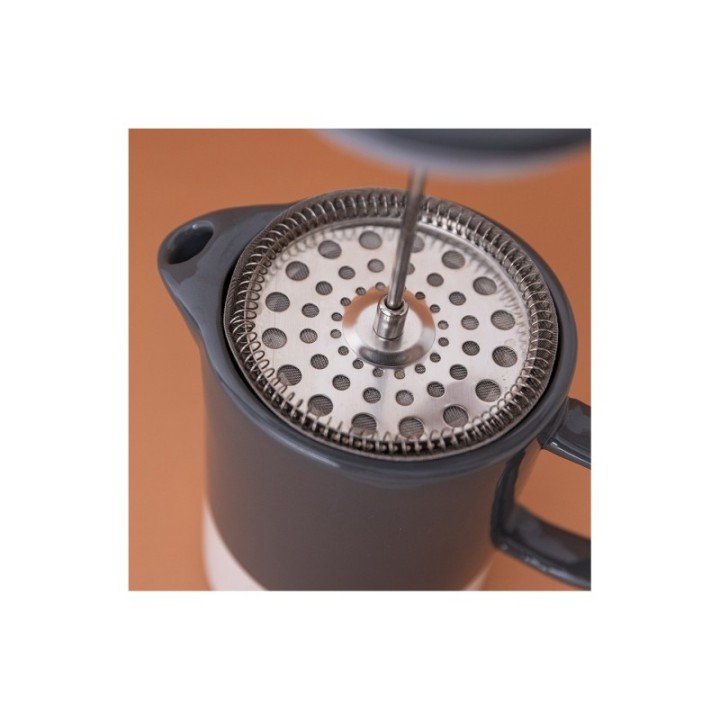 La Cafetière Barcelona 6 Kop. Stempelkande Inkl. Krus Cool Grey