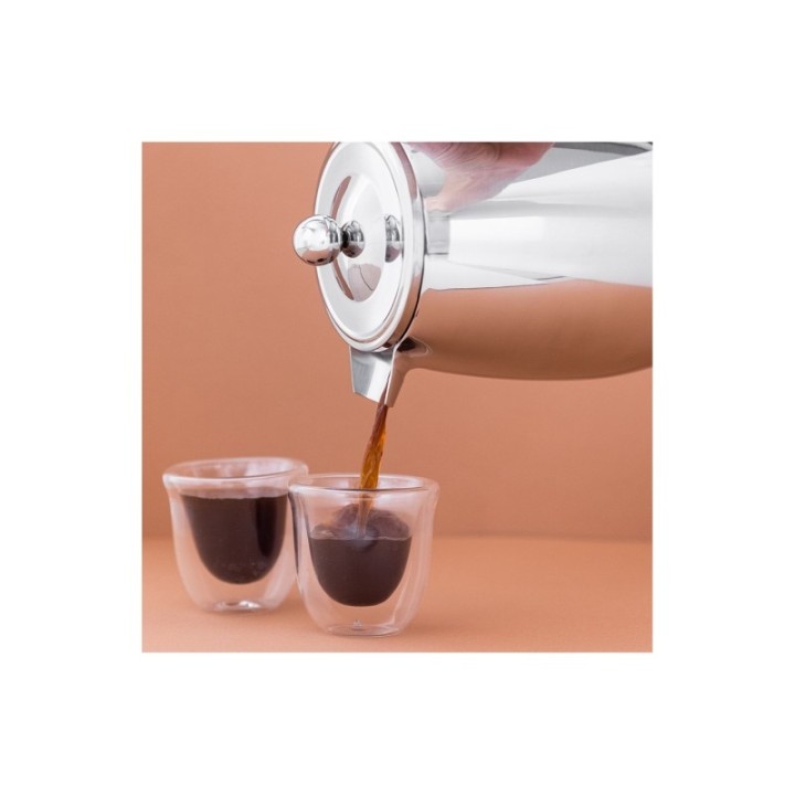 La Cafetière 3 Kop. Stempelkande Stål
