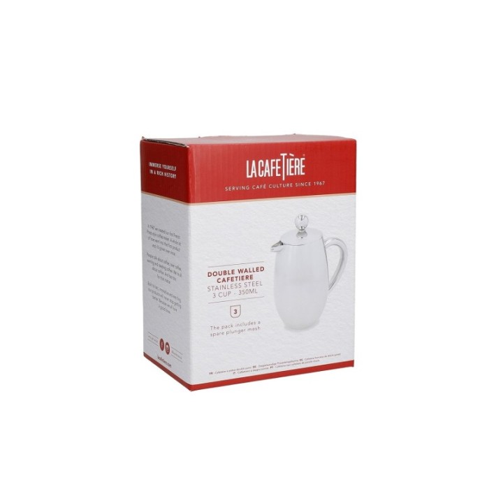 La Cafetière 3 Kop. Stempelkande Stål