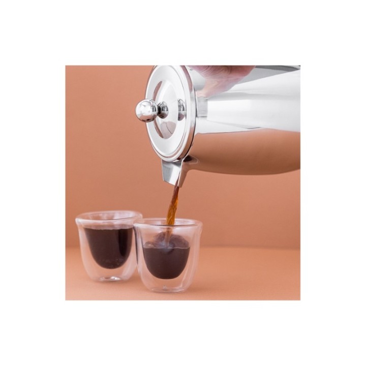 La Cafetière 8 Kop. Stempelkande Stål