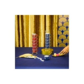 Bialetti Deco Glamour Espressokopper Inkl. Stand 6 stk Rød