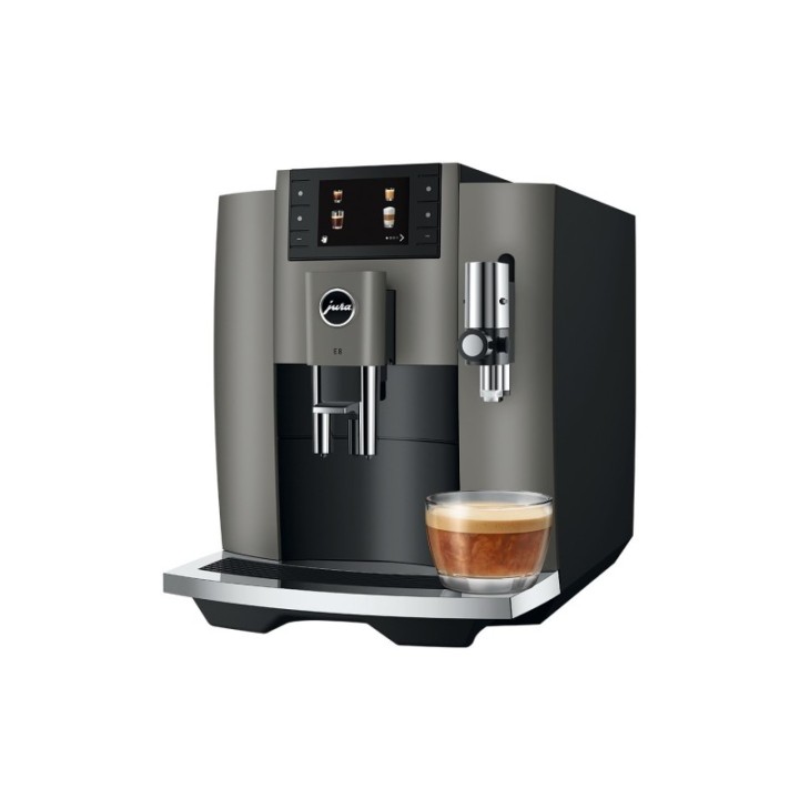 Jura E8 (EC) Dark Inox Espressomaskine Inkl. Tilbehør, Pleje & 3kg Super Crema