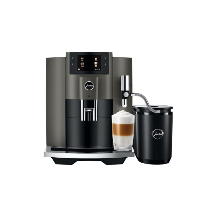 Jura E8 (EC) Dark Inox Espressomaskine Inkl. Tilbehør, Pleje & 3kg Super Crema