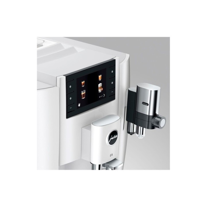 Jura E8 (EC) Piano White Espressomaskine Inkl. Tilbehør, Pleje & 3kg Super Crema