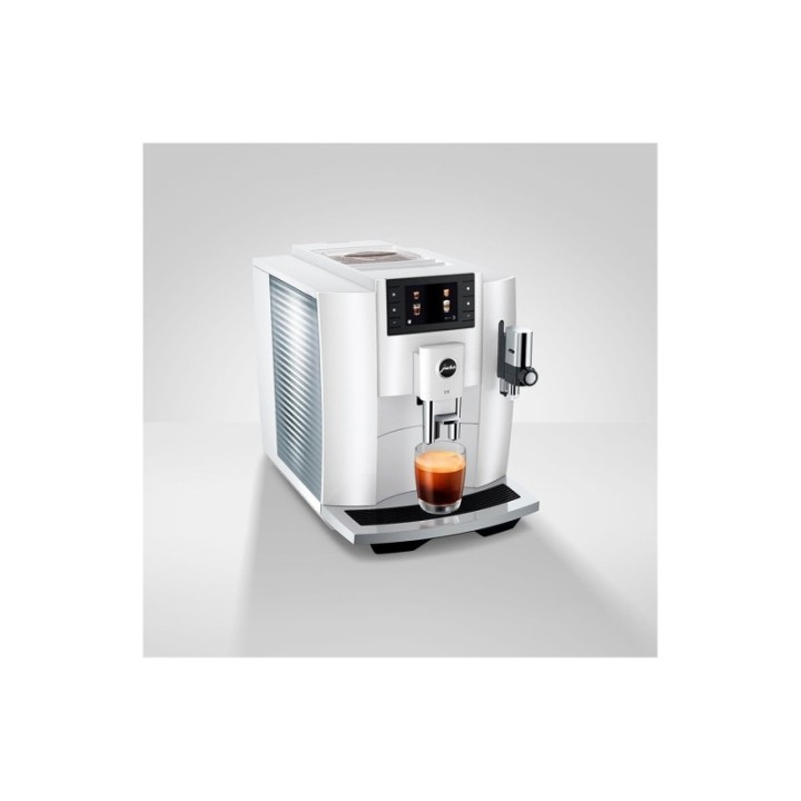 Jura E8 (EC) Piano White Espressomaskine Inkl. Tilbehør, Pleje & 3kg Super Crema