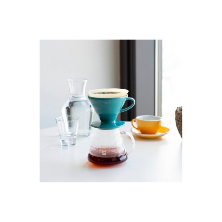 Hario Filterbryg Sæt Inkl. V60-02 Keramik Dripper 2 Kop & Glaskande 0,4 L