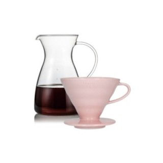 Hario Filterbryg Sæt Inkl. V60-02 Keramik Dripper 2 Kop & Glaskande 0,4 L