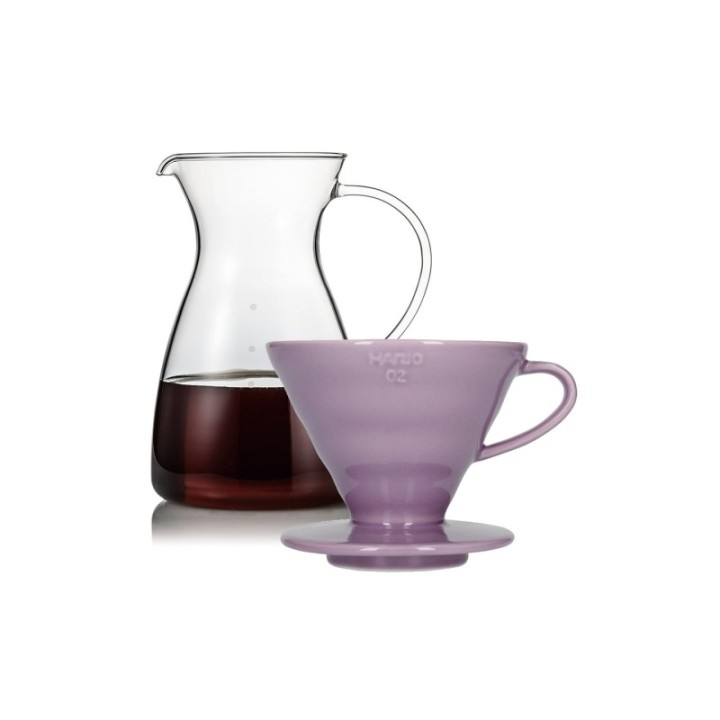 Hario Filterbryg Sæt Inkl. V60-02 Keramik Dripper 2 Kop & Glaskande 0,4 L
