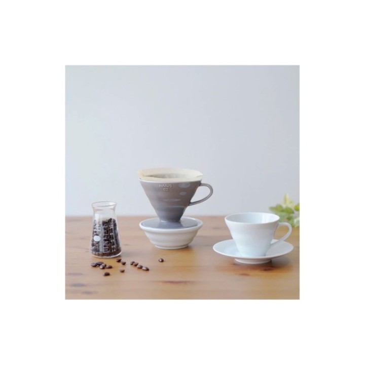 Hario Filterbryg Sæt Inkl. V60-02 Keramik Dripper 2 Kop, Glaskande 0,4 L & Kedel