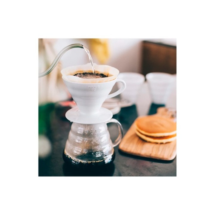 Hario Filterbryg Sæt Inkl. V60-02 Keramik Dripper 2 Kop, Server 0,6 L & Kedel